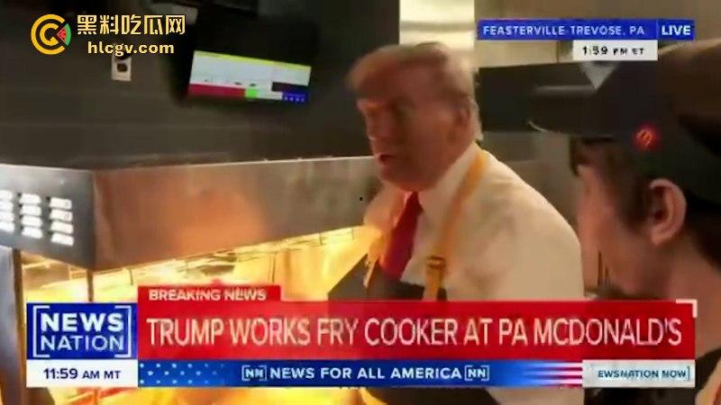 为大选造势 特朗普变身麦当劳打工仔炸薯条 一系列骚操作给哈里斯看懵了-4