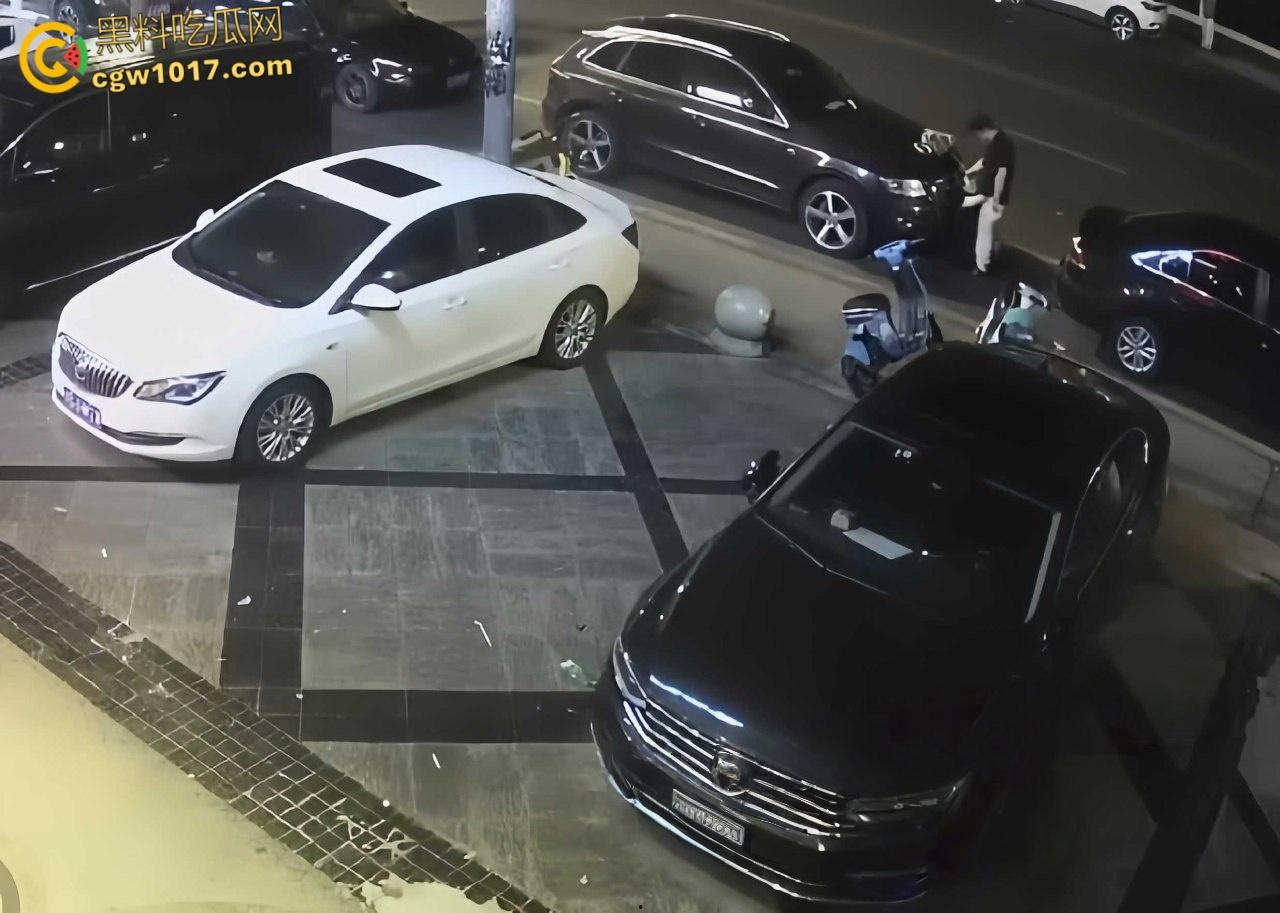 酒醉男女深夜在马路边，众目睽睽之下直接开始野战模式，饥渴母狗跪地口交，趴在引擎盖上掀裙后入打桩！-2