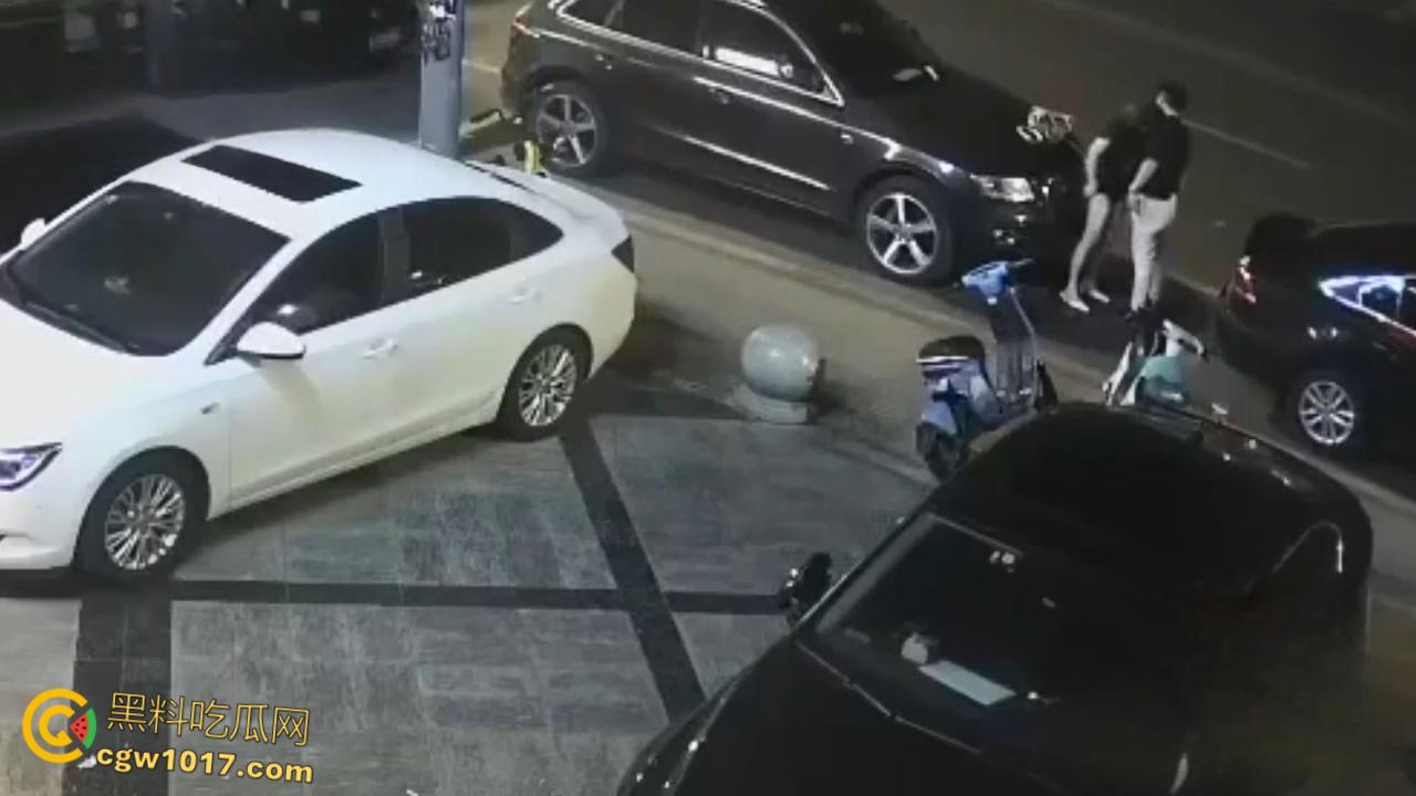 酒醉男女深夜在马路边，众目睽睽之下直接开始野战模式，饥渴母狗跪地口交，趴在引擎盖上掀裙后入打桩！-4