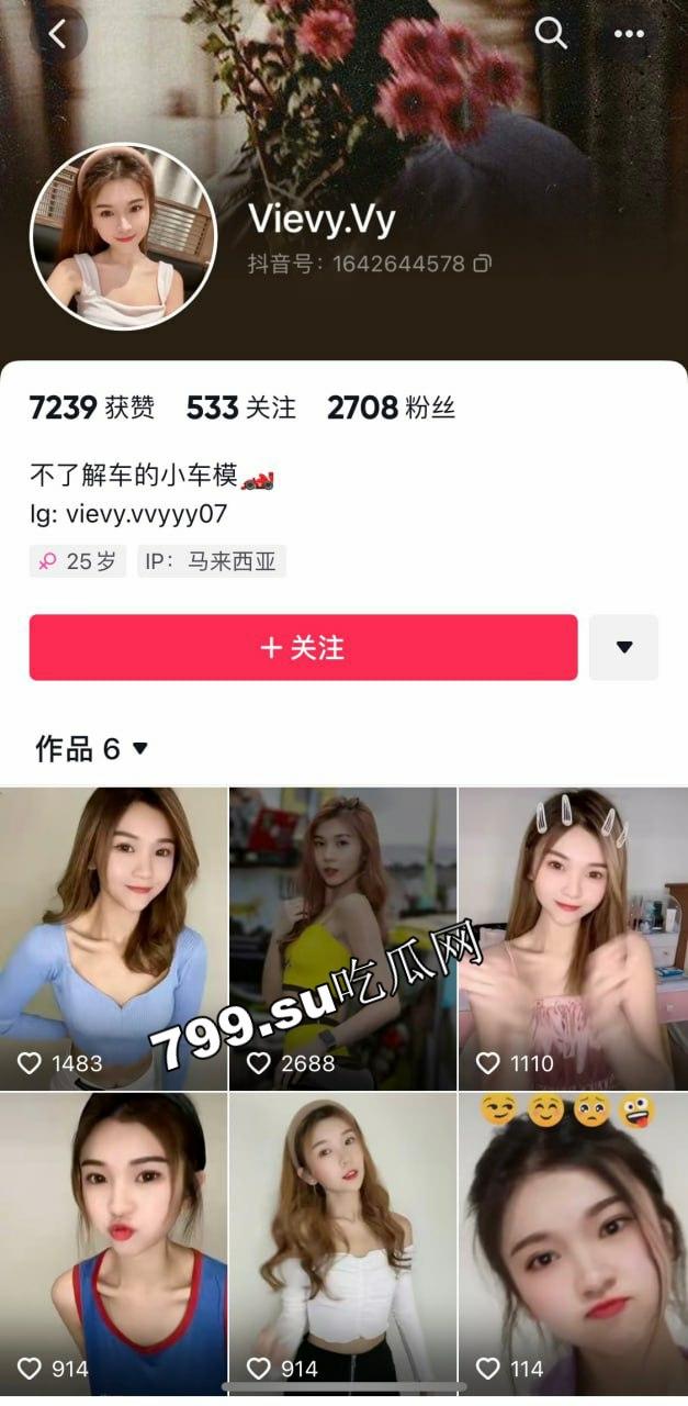 抖音 马来西亚 车模「Vievy.Vy」不雅照片外流 甜美女神身材超棒-1