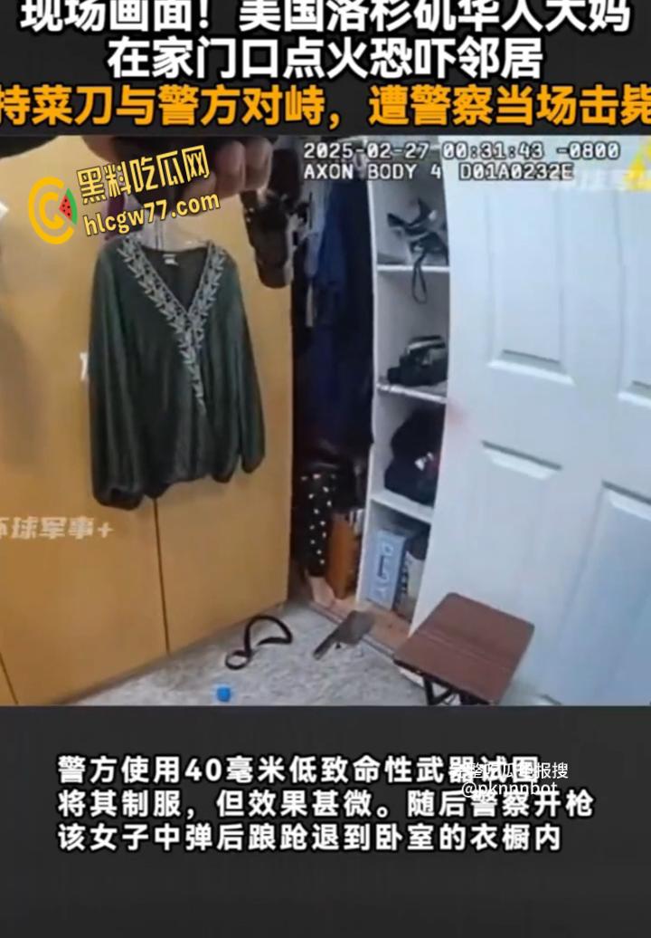 洛杉矶华裔女子纵火袭邻居 持刀拒捕被警方当场击毙 现场视频曝光-6