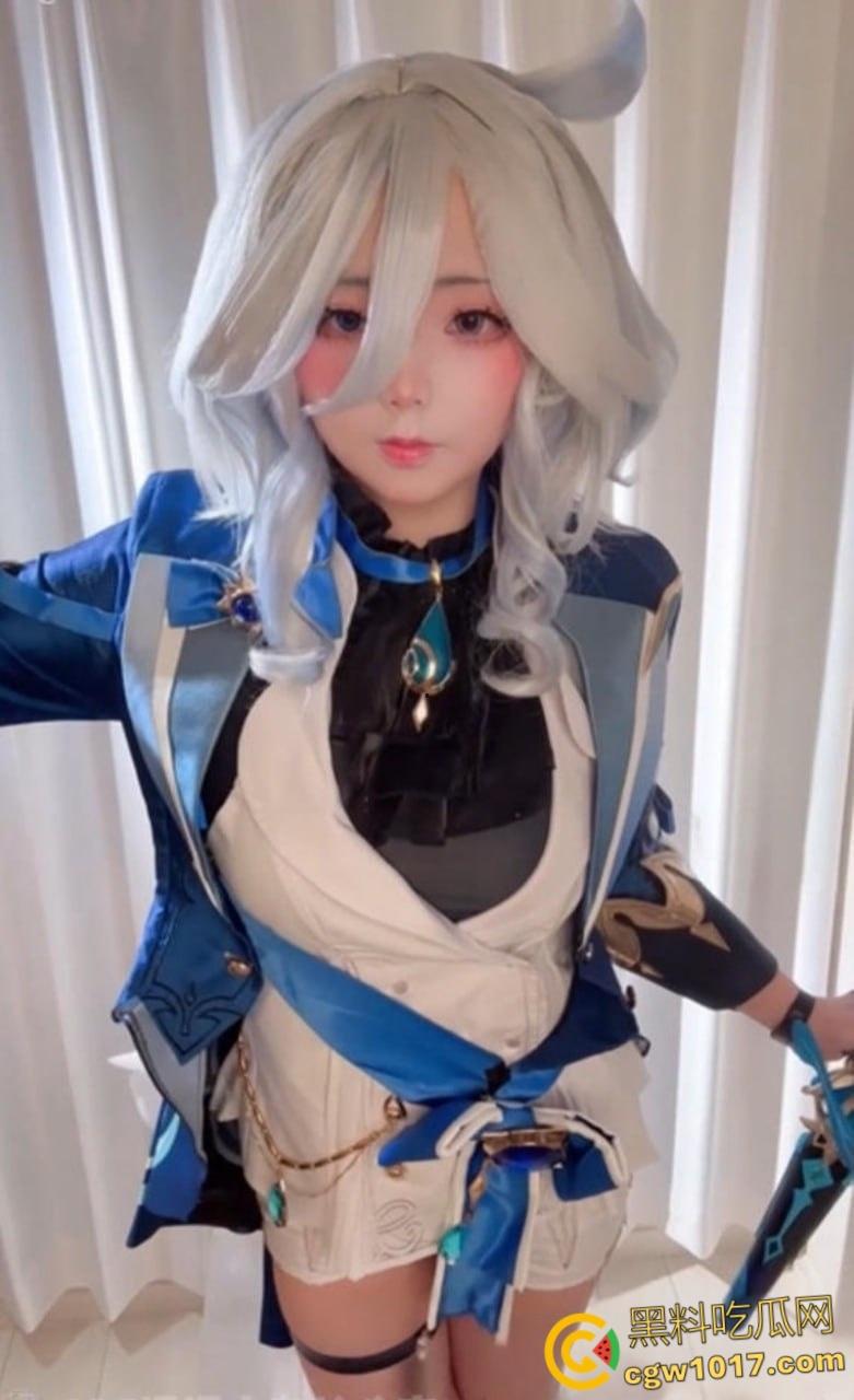 童颜巨乳福利姬【NagomiteiChuchu】，大尺度福利流出，Cos原神芙宁娜，美乳套弄假屌，道具自慰淫水喷溅！-1