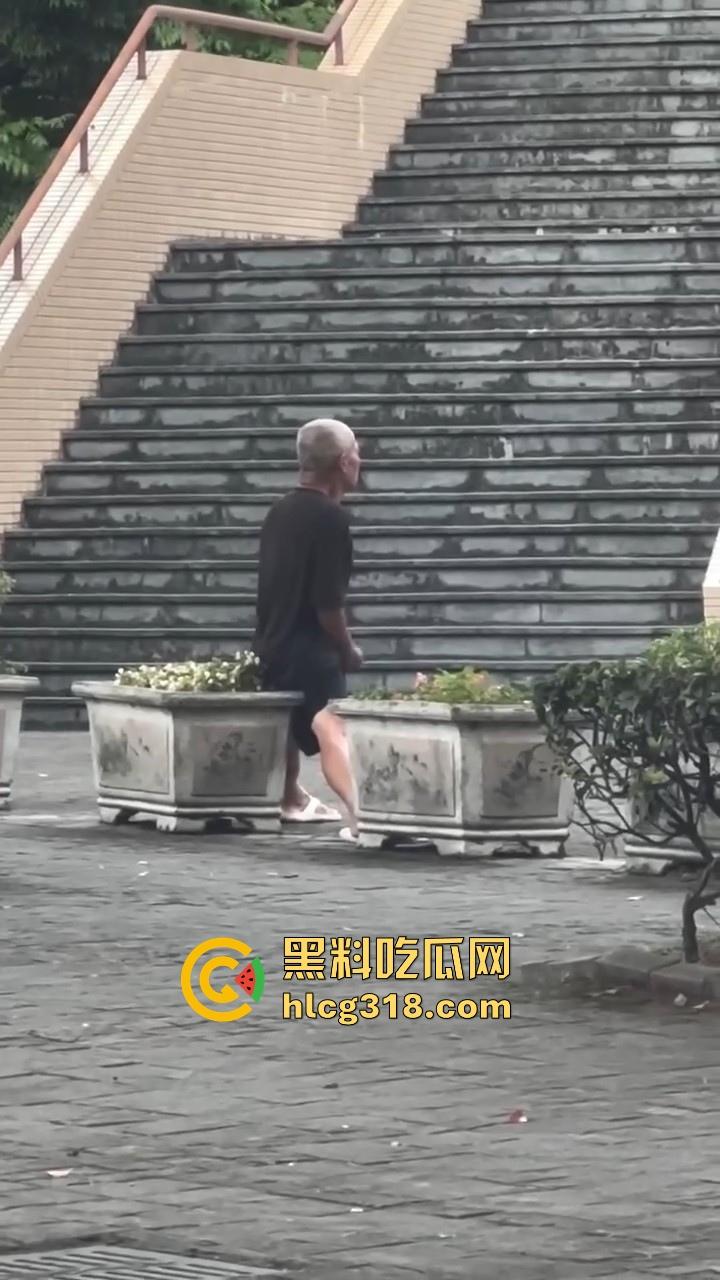 八旬老登公园门口在线打飞机，是不是看到有啥好看的啊姨啊，打得这么起劲，都快撸出火了！-4