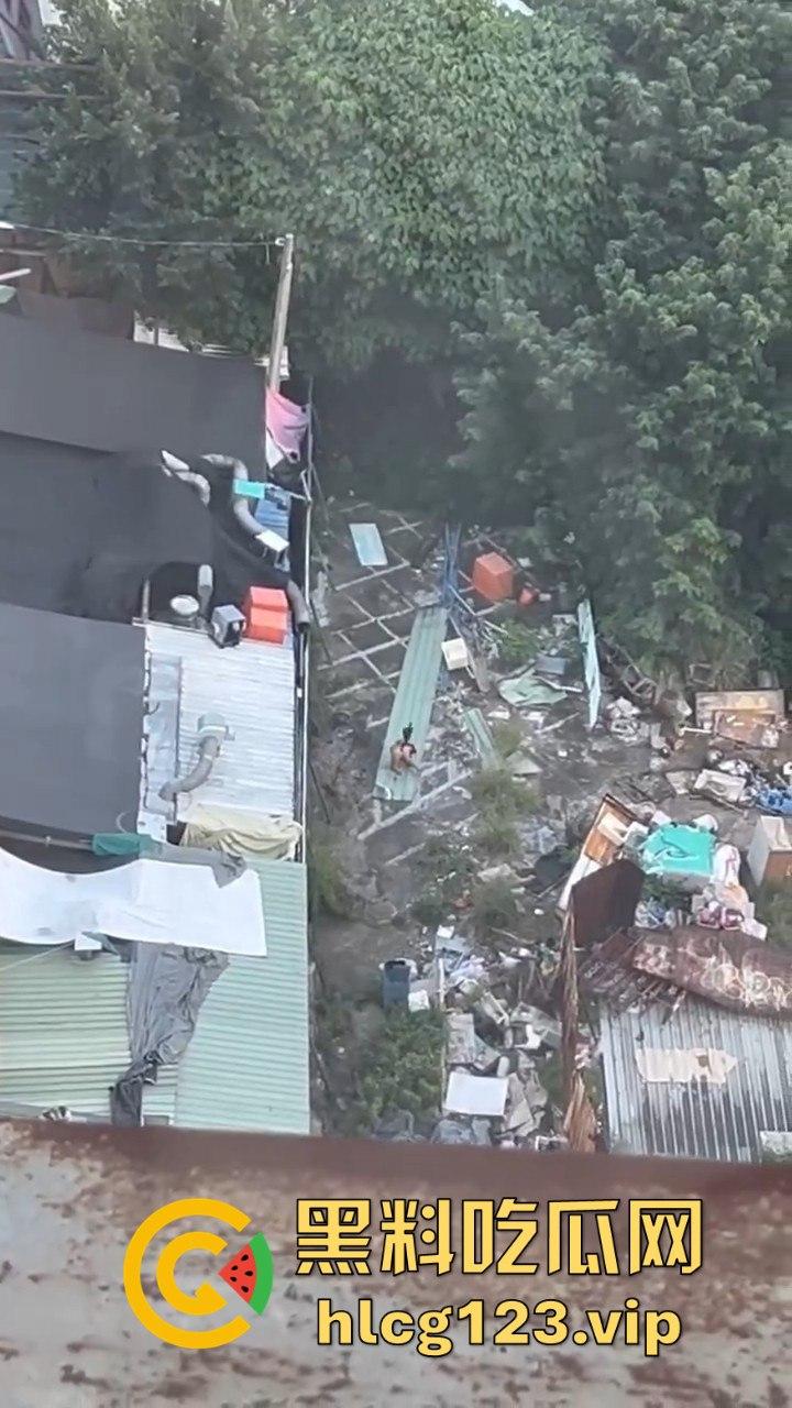 台中垃圾场狠人硬核骚操作!花式操雨伞,捅屁眼,吃瓜群众在高楼全程记录拍摄!-1