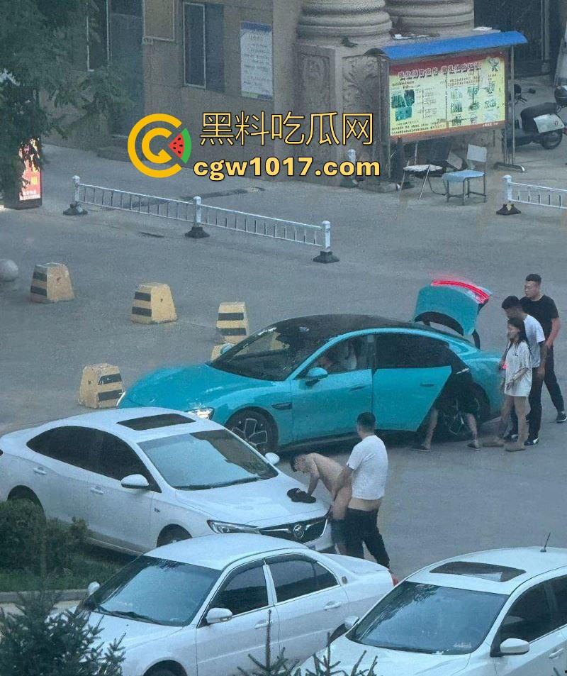 蓝色小米SU7男同野战视频曝光，光天化日俩男在车头大战，后入翘臀猛怼狂干，完全无视围观人异样眼光，小米SU7车震首选！-4