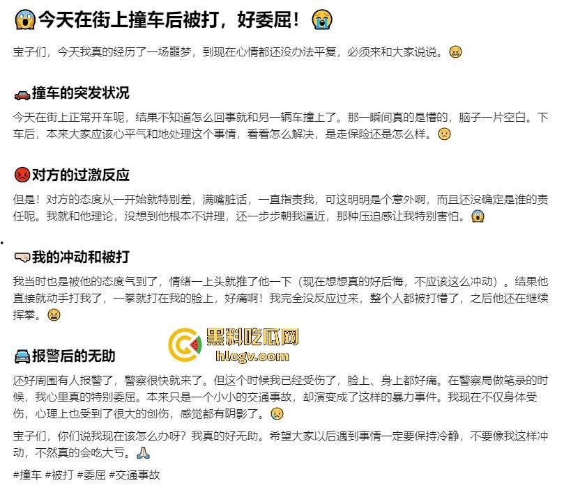 奇葩小仙女撞车先动手，结果男子十拳连击加扫把伺候，最后夹尾巴认怂小红书写小作文求网爆！-1