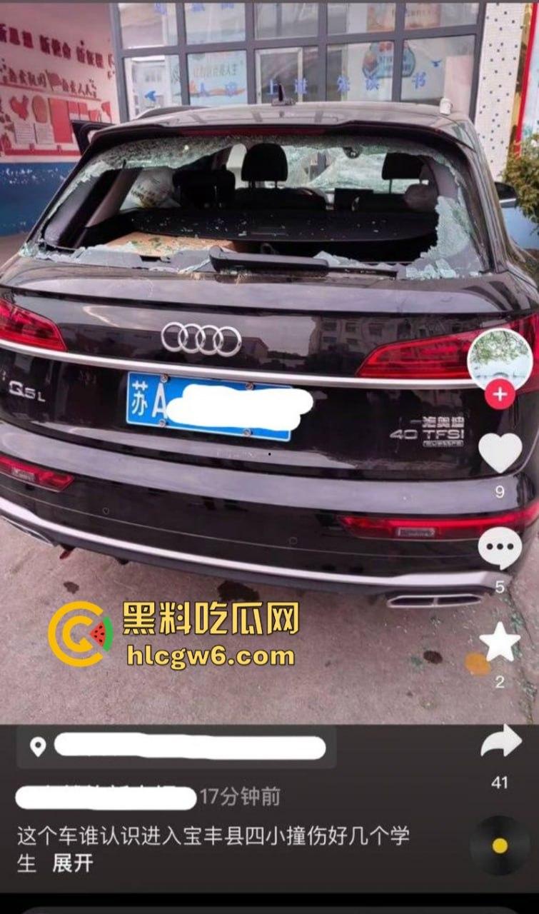 河南平顶山宝丰县奥迪变坦克疯狂碾压路人 四小学校多名学生受伤 家长崩溃场面失控 现场实拍流出-1