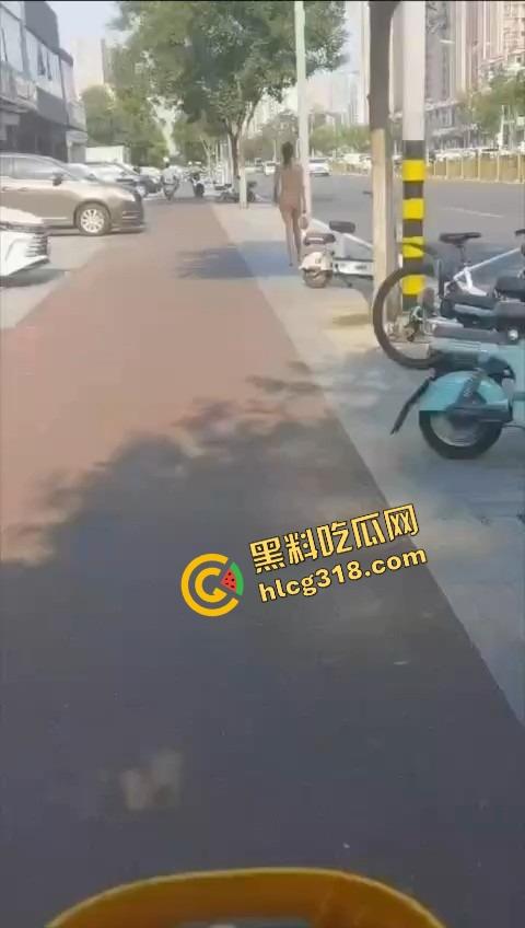 郑州街头惊现全裸妹子游街，任务完成得太彻底，帽子叔叔追着递毛巾，妹子边跑边喊我是主人的狗！-6