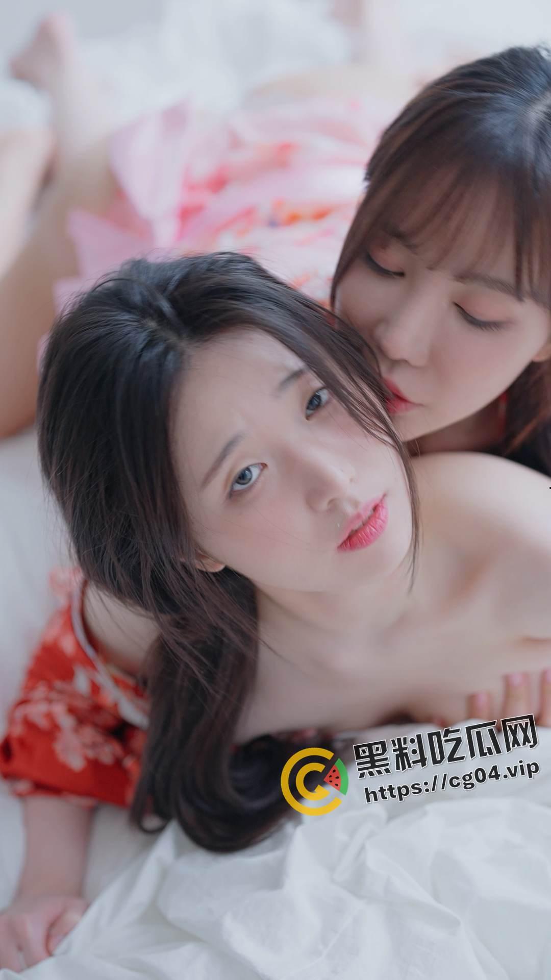 爽心悦目! 美女磨豆腐 韩国模特 YeonWoo Kimono 双女的诱惑 谁能拒绝两个美女床上打架呢-2